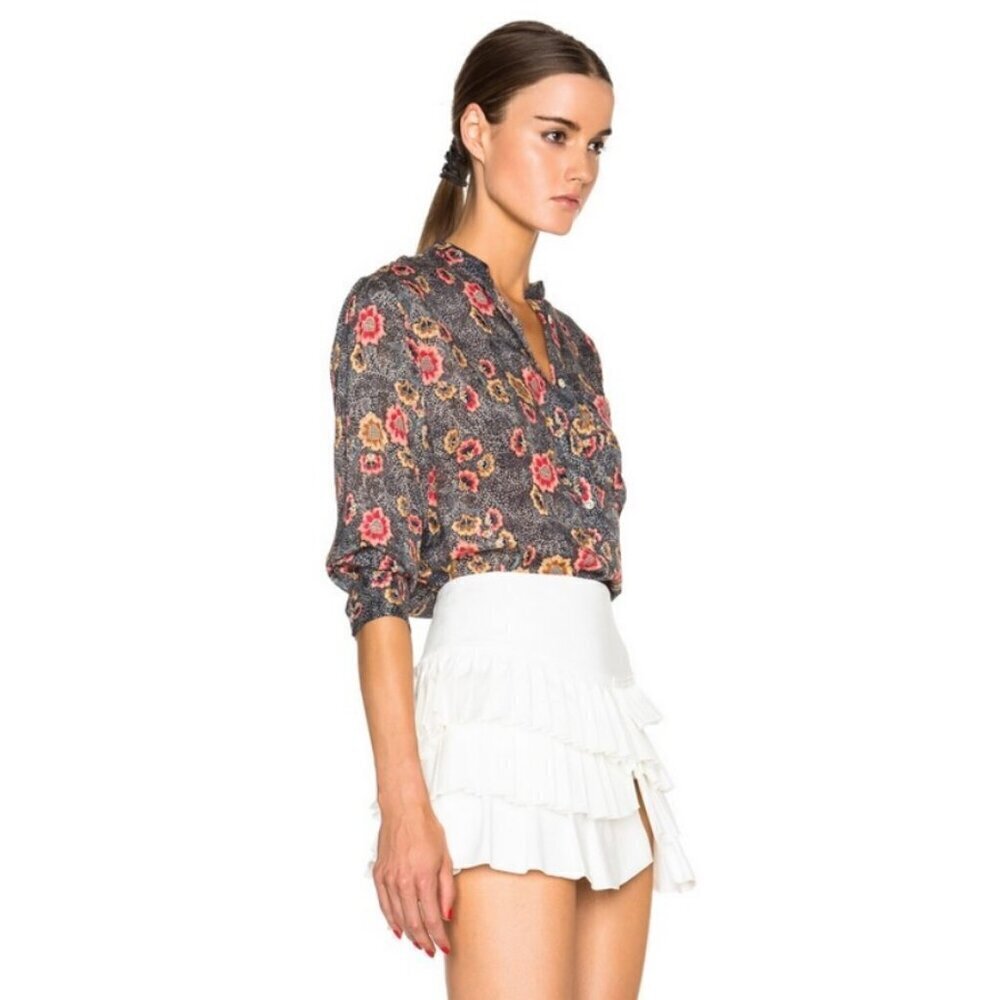 💕ISABEL MARANT ETOILE💕 Silena Flowers Blouse ~ Faded Black EU 44 - Picture 2 of 16